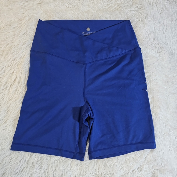 Yogalicious Women's Vibrant Blue Bike Shorts Womens Size XL - Picture 1 of 10